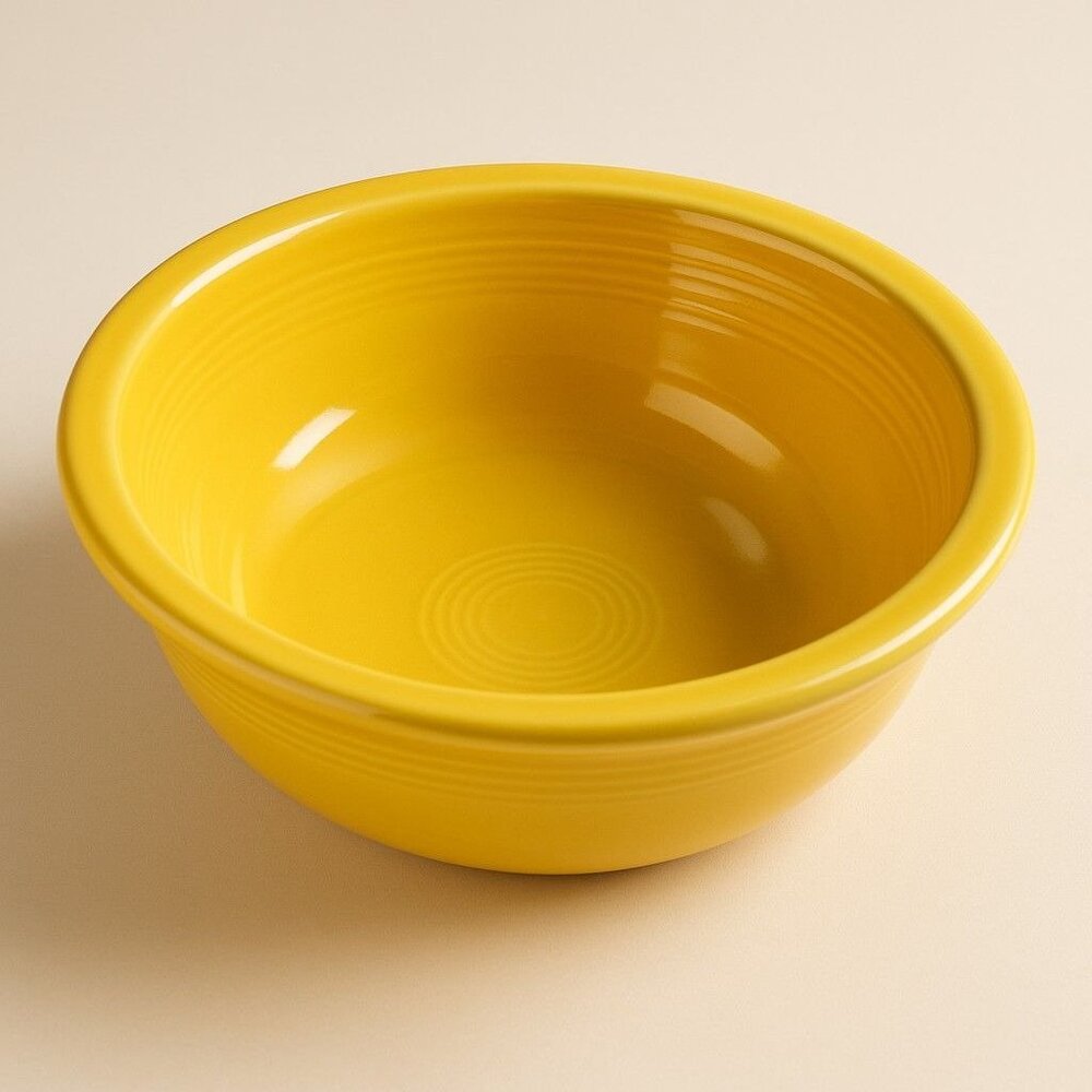 Vintage Fiesta Yellow Ceramic Mixing Bowl 8" Diameter 3" Depth Collectible